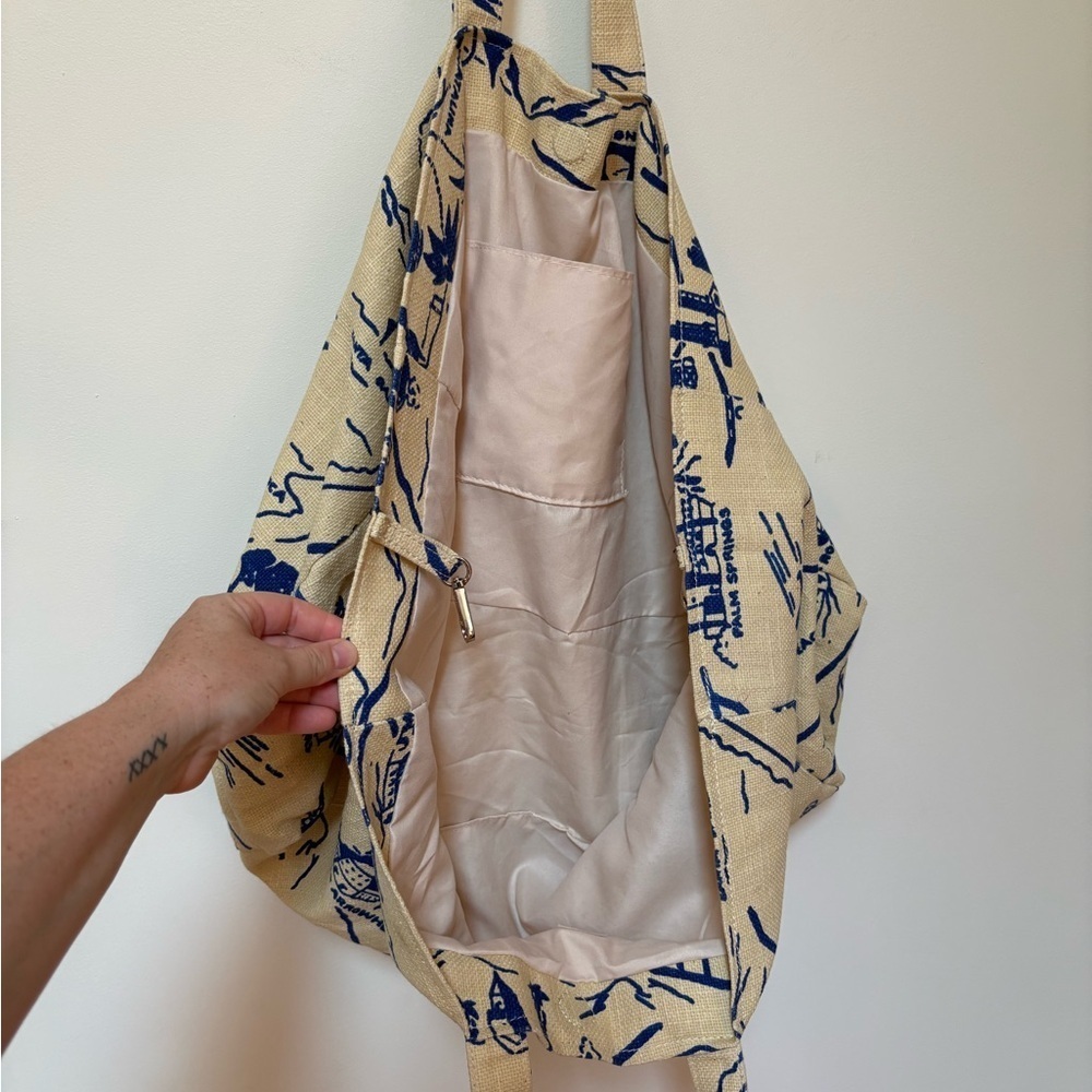 NWOT Urban Outfitters East-West Printed Jute Tote - Picture 13 of 13